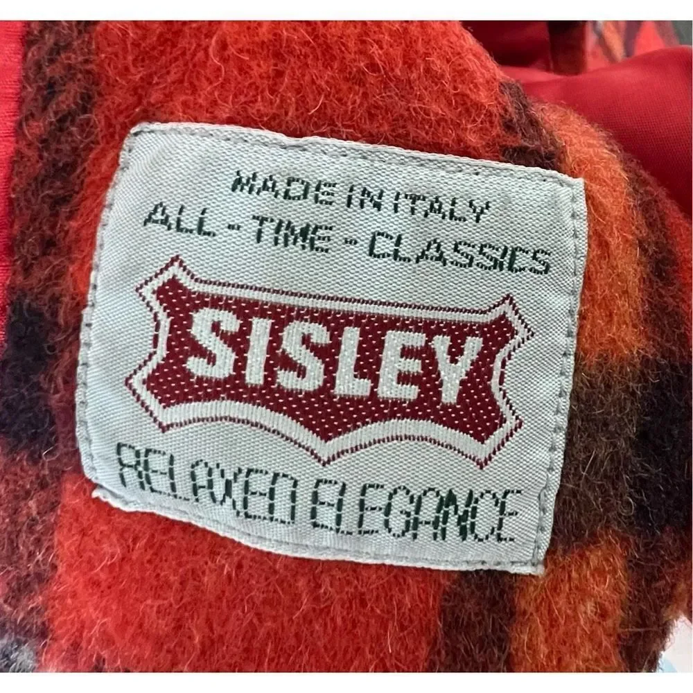 Vintage Sisley Beloved Elegance Italian Wool Plaid Fall Blazer